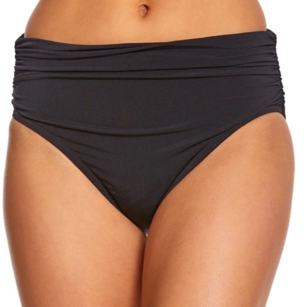 NWT MagicSuit Black Shirred Jersey Brief Swim Bikini Bottom 14